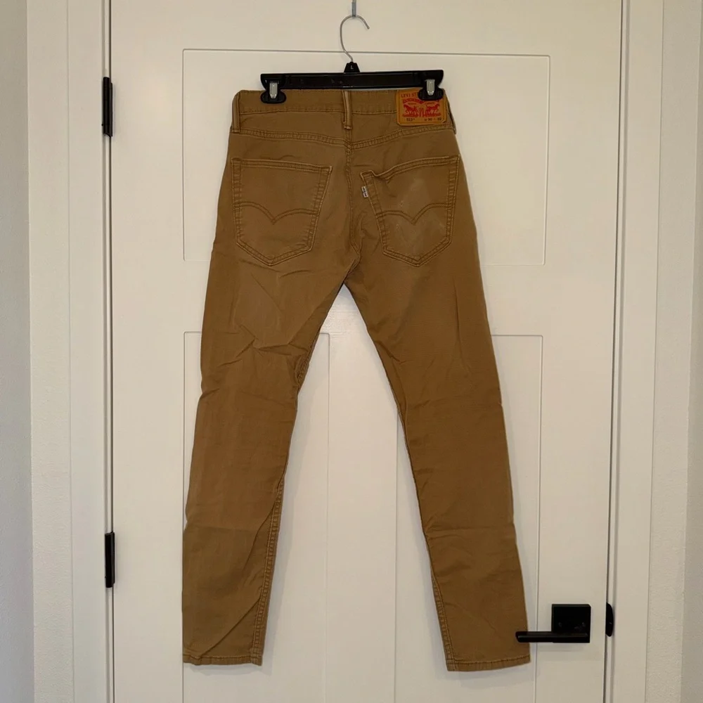 Levis 512 Slim Taper Fit Pants Mens 30x32 Tan Khaki Twill Chino 5-Pocket